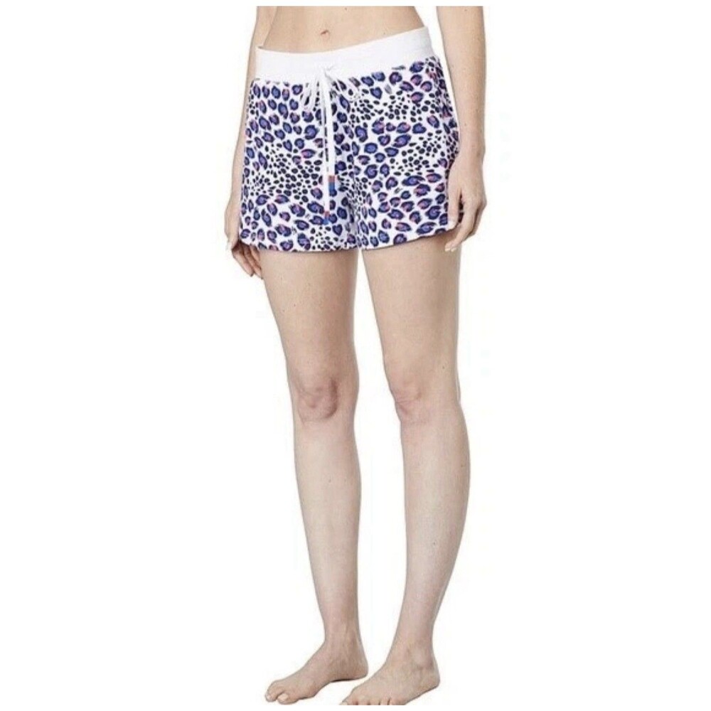 New PJ Salvage Pajama Shorts Bottom 2X Blue White Animal Print Comfy Stretch